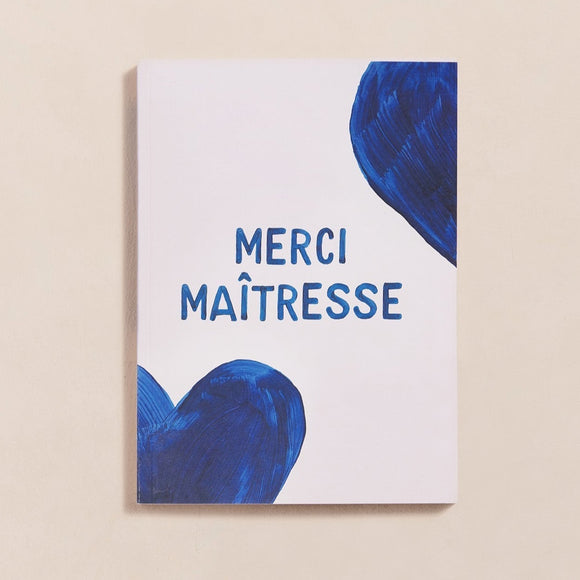 NEW Le carnet Merci Maitresse - cœurs bleus