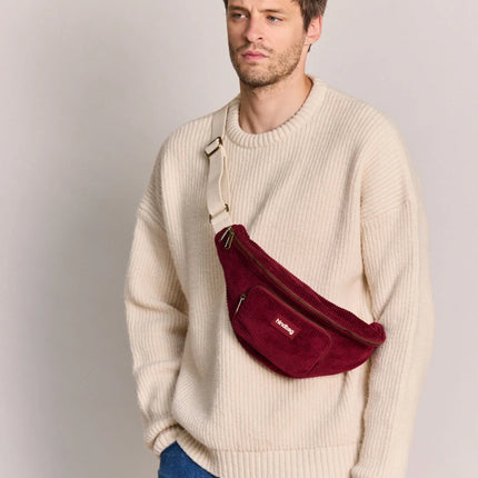 Sac banane Sofia Velours bordeaux
