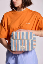 Trousse de toilette Alix Rayures orange et bleu