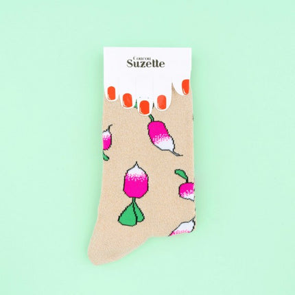 Chaussettes à paillettes Radis
