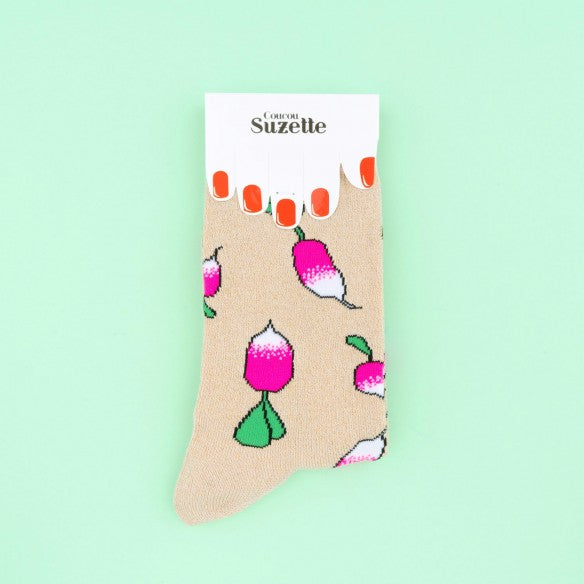 Chaussettes à paillettes Radis