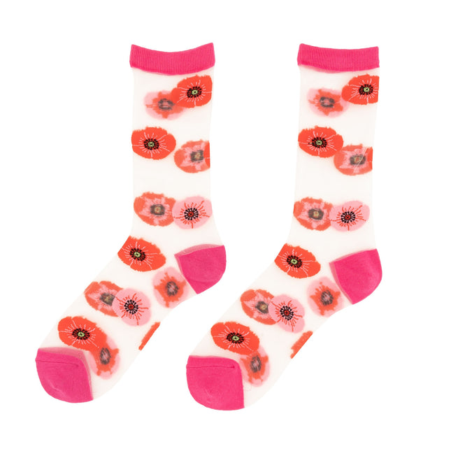 Chaussettes transparentes Coquelicot