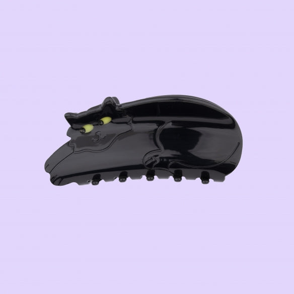 Pince à cheveux chat noir