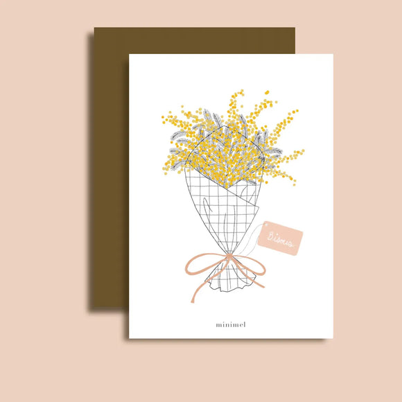 Carte postale Bouquet de mimosa