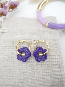 Boucles d’oreilles Flora violet