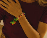 Bracelet Queen - ruban Tartan vert clair
